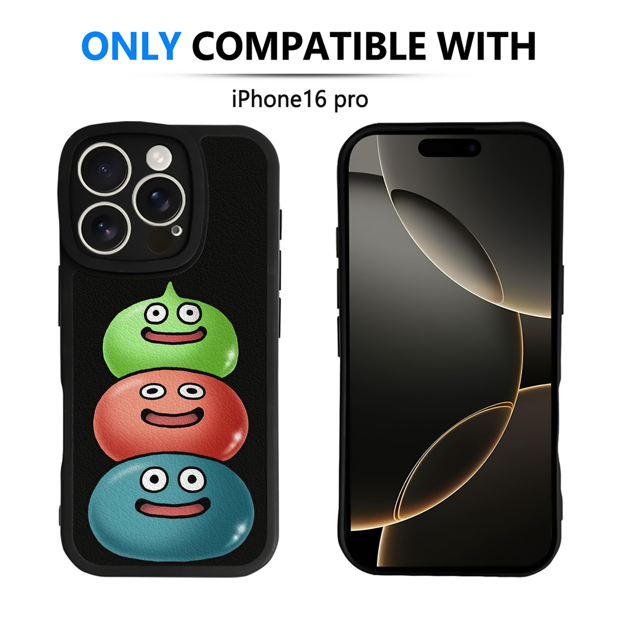 （画像用） ドラゴンクエスト Doragon Kuesuto Dragon Quest 【iPhone 16シリーズ対応】シリコンスマホケース（レザー調） 材質：シリコン